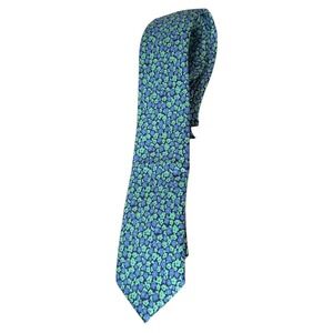 GUESS Mens Floral Necktie Blue Green Flower‎ Print Tie